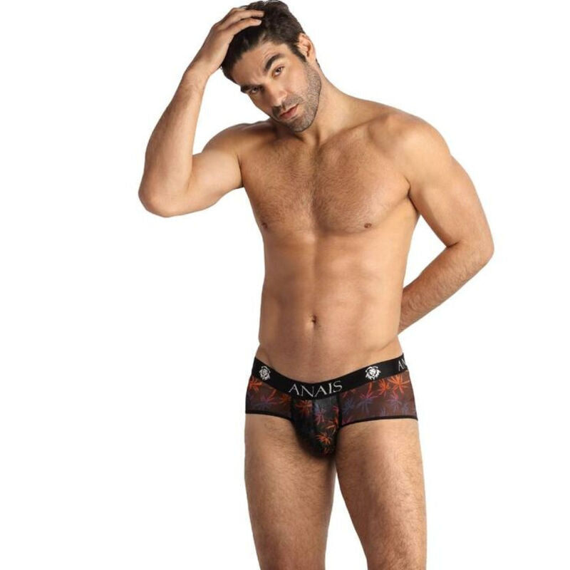 ANAIS MEN Chill Boxer Brief S em tule com estampa de palmeiras, vista frontal