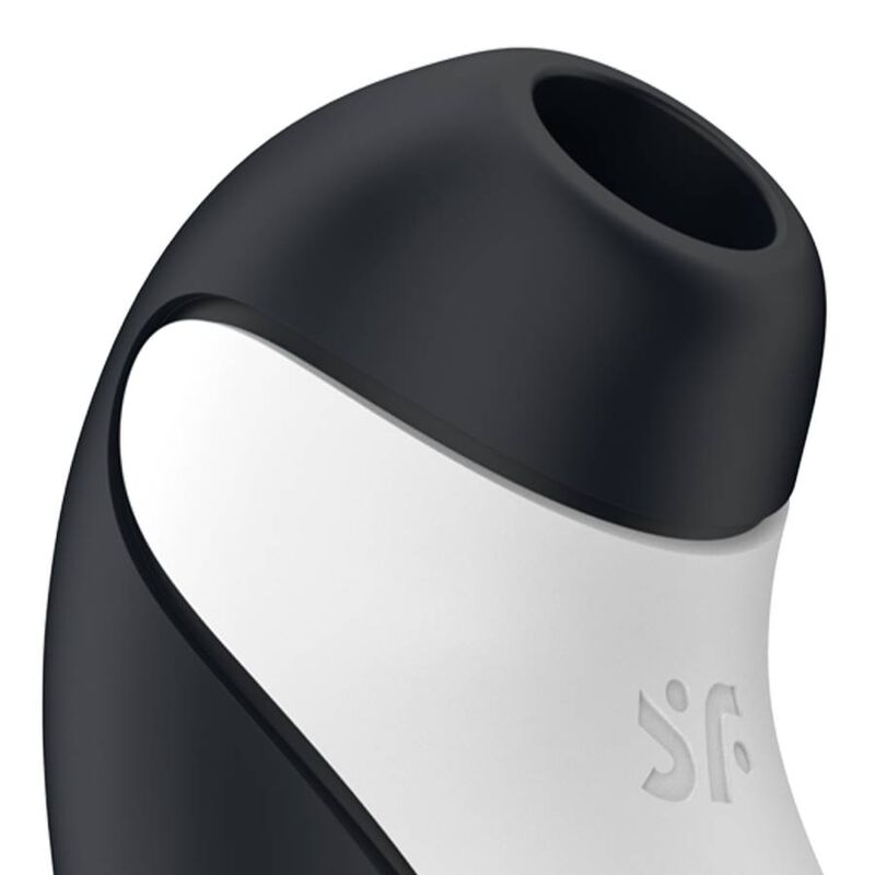 Satisfyer Orca - Estimulador Clitoriano com Pulso de Ar e Vibração em silicone preto e branco.