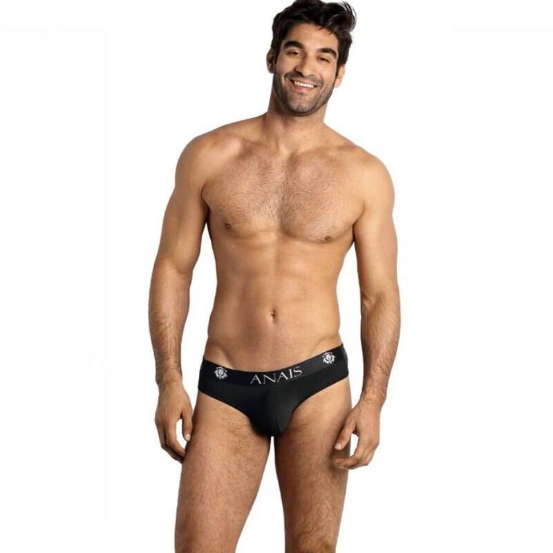 Anais Men Slip Petrol em Microfibra Suave, detalhes do tecido e corte.
