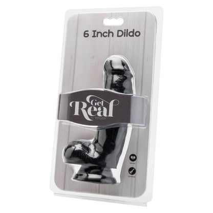 GET REAL - DILDO DE 12 CM CON BOLAS NEGRO