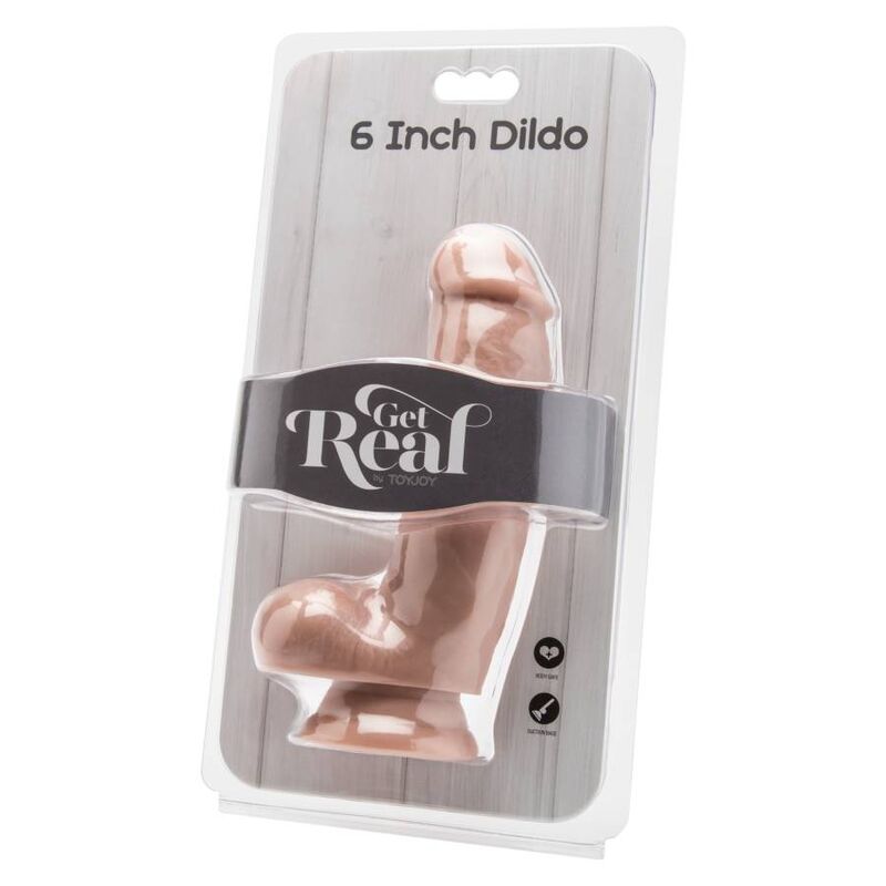GET REAL - DILDO DE 12 CM CON BOLAS Y PIEL
