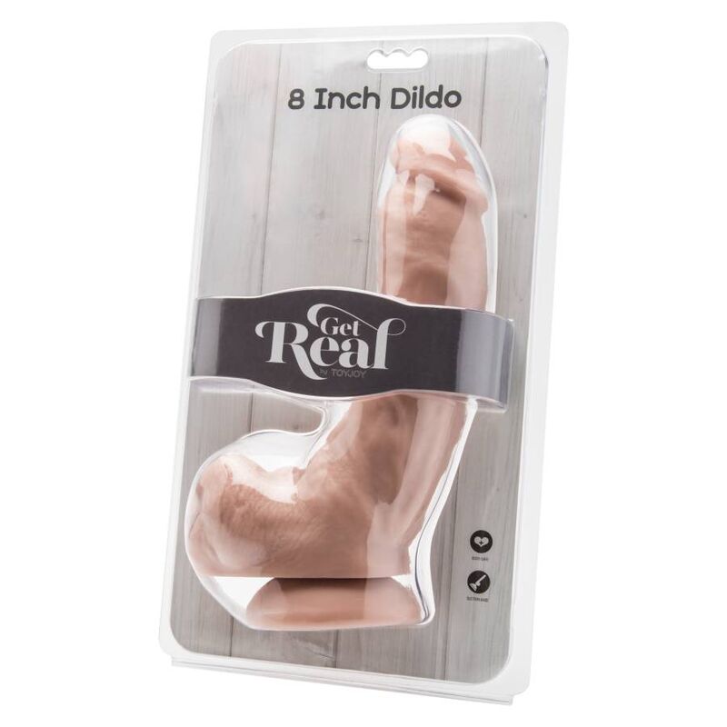 GET REAL - DILDO DE 20,5 CM CON BOLAS Y PIEL