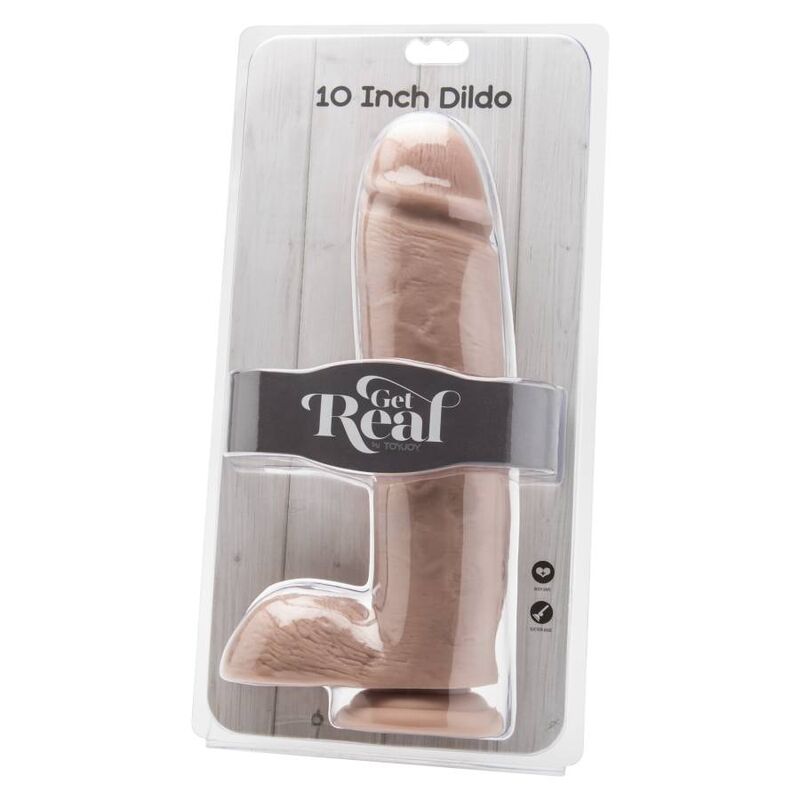 GET REAL - DILDO DE 25,5 CM CON BOLAS Y PIEL