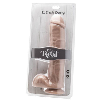 GET REAL - DILDO DE 28 CM CON BOLAS DE PIEL