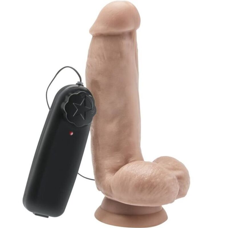 GET REAL - DILDO DE 12 CM CON BOLAS Y VIBRADOR DE PIEL