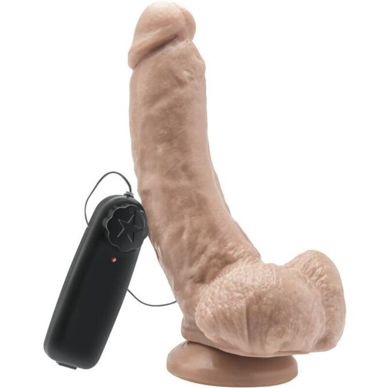 GET REAL - DILDO DE 20,5 CM CON BOLAS Y VIBRADOR DE PIEL