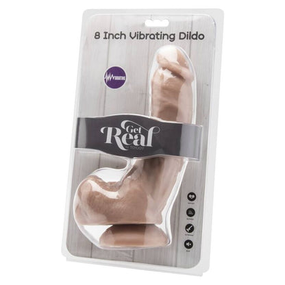 GET REAL - DILDO DE 20,5 CM CON BOLAS Y VIBRADOR DE PIEL