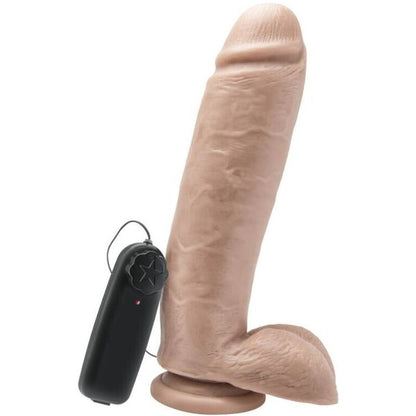 GET REAL - DILDO DE 25,5 CM CON BOLAS Y VIBRADOR DE PIEL