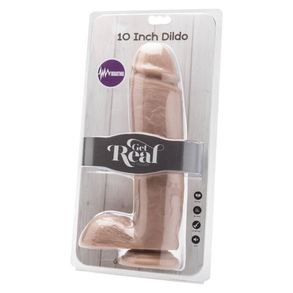 GET REAL - DILDO DE 25,5 CM CON BOLAS Y VIBRADOR DE PIEL