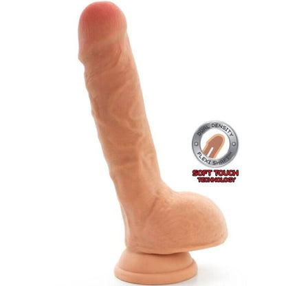 GET REAL - DILDO DE PIEL DE BOLA DE DOBLE DENSIDAD DE 18 CM