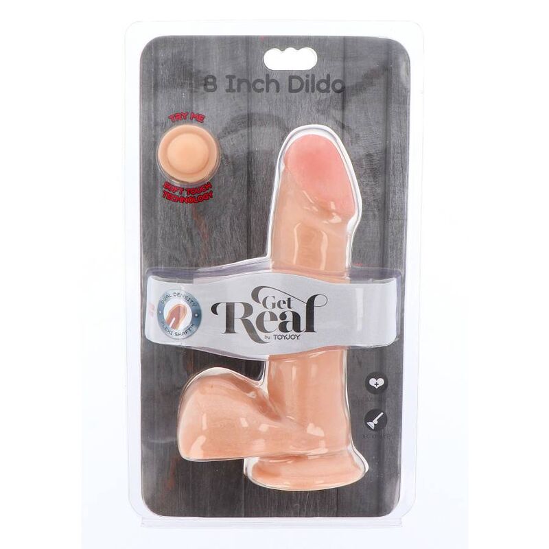 GET REAL - DILDO DE PIEL DE BOLA DE DOBLE DENSIDAD DE 18 CM