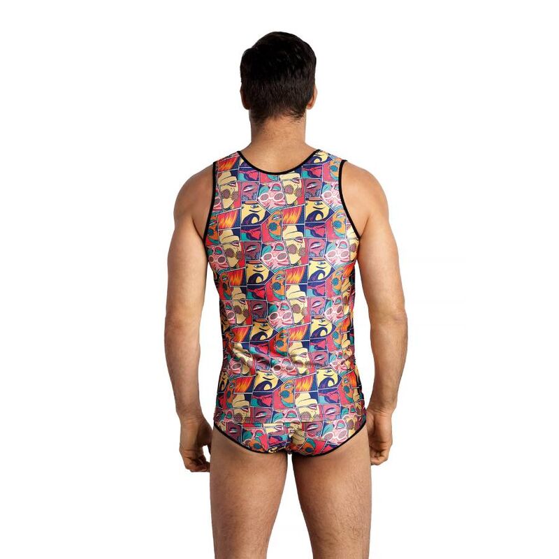 Close-up of the ANAIS Men Top Comics Estampado Modal Macio, showing its design and texture.