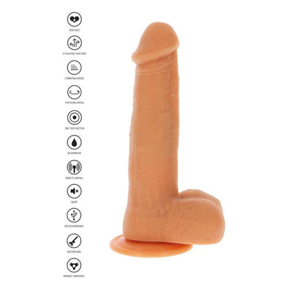 GET REAL - DILDO DE PIEL CON CUENTAS GIRATORIAS VIBRATORIAS