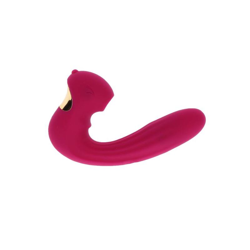 Close-up do Vibrador XOCOON Celestial Love Vibe Fúcsia Duplo Motor, destacando seu design e textura suave de silicone.