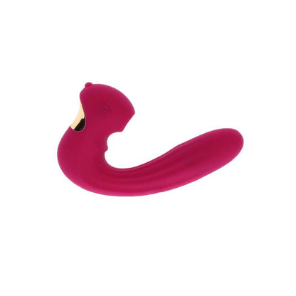 Close-up do Vibrador XOCOON Celestial Love Vibe Fúcsia Duplo Motor, destacando seu design e textura suave de silicone.