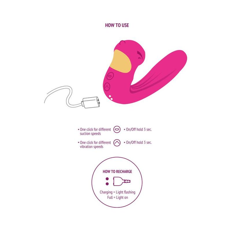 Close-up do Vibrador XOCOON Celestial Love Vibe Fúcsia Duplo Motor, destacando seu design e textura suave de silicone.
