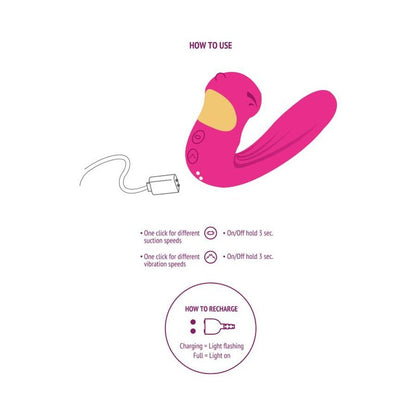 Close-up do Vibrador XOCOON Celestial Love Vibe Fúcsia Duplo Motor, destacando seu design e textura suave de silicone.
