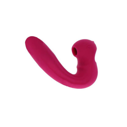Close-up do Vibrador XOCOON Celestial Love Vibe Fúcsia Duplo Motor, destacando seu design e textura suave de silicone.