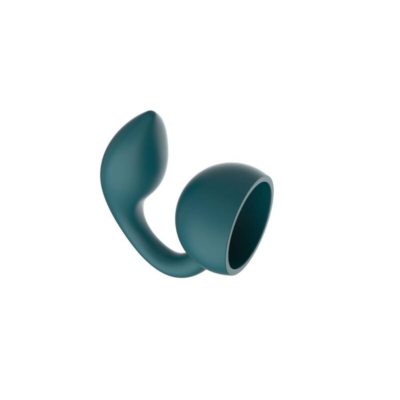 Close-up do XOCOON Acessório Massageador Pessoal Silicone Flexível Verde, destacando sua textura e design para estimulação versátil.