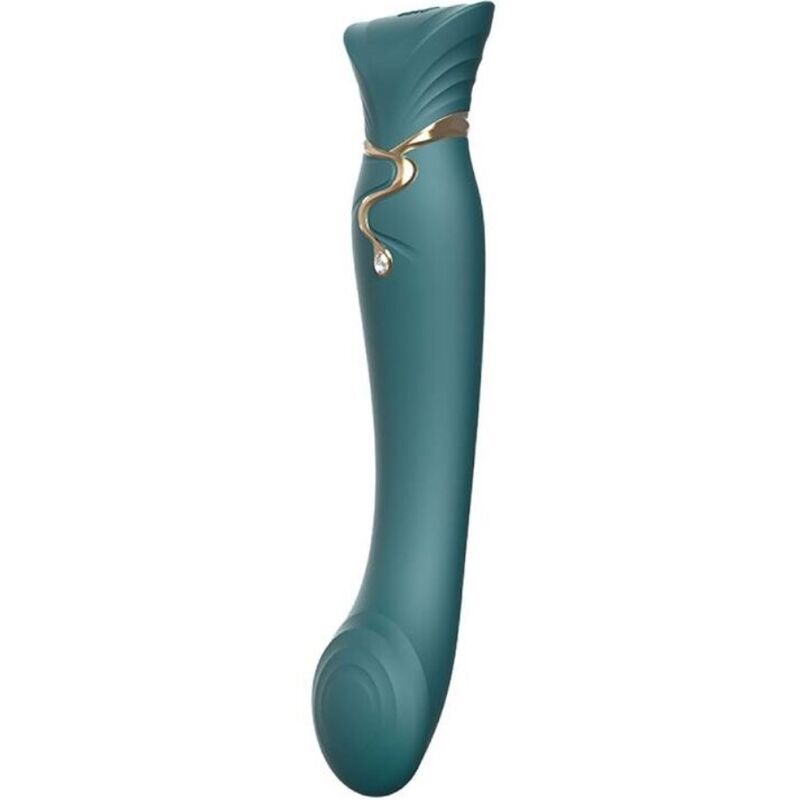 ZALO Vibrador Queen G-Spot PulseWave Verde com cristal Swarovski