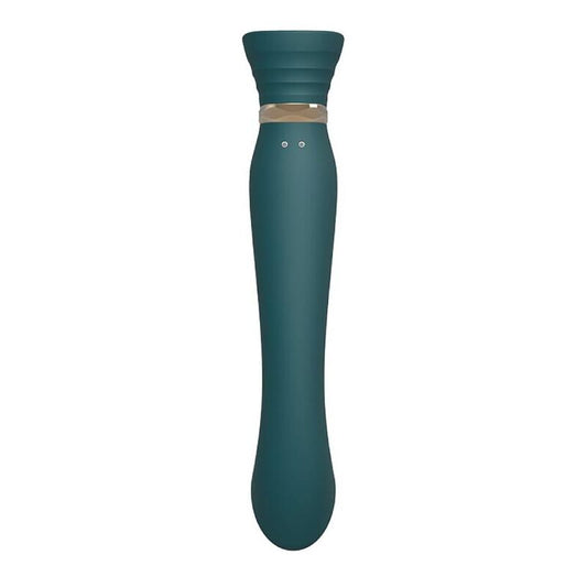 ZALO Vibrador Queen G-Spot PulseWave Verde com cristal Swarovski