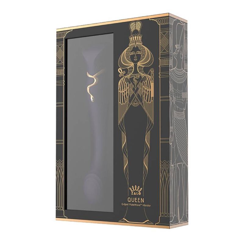 Vibrador ZALO Queen G-Spot PulseWave Roxo com detalhes em dourado e cristal Swarovski.
