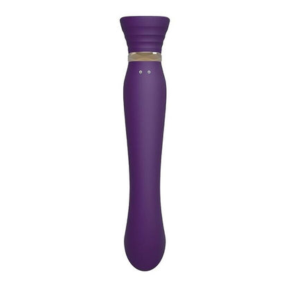 Vibrador ZALO Queen G-Spot PulseWave Roxo com detalhes em dourado e cristal Swarovski.