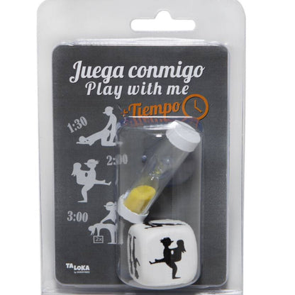 Jogo erótico TALOKA com dados de posições Kamasutra e ampulheta para casais.
