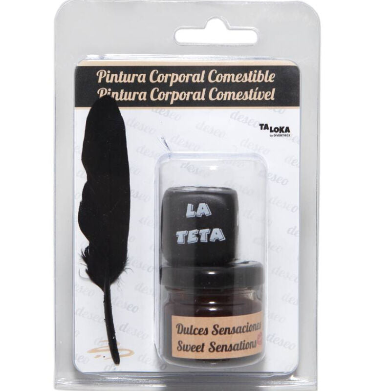TALOKA Tinta Comestível Sabor Chocolate com Dados de Corpo para jogos sensoriais.