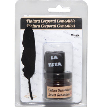 TALOKA Tinta Comestível Sabor Chocolate com Dados de Corpo para jogos sensoriais.