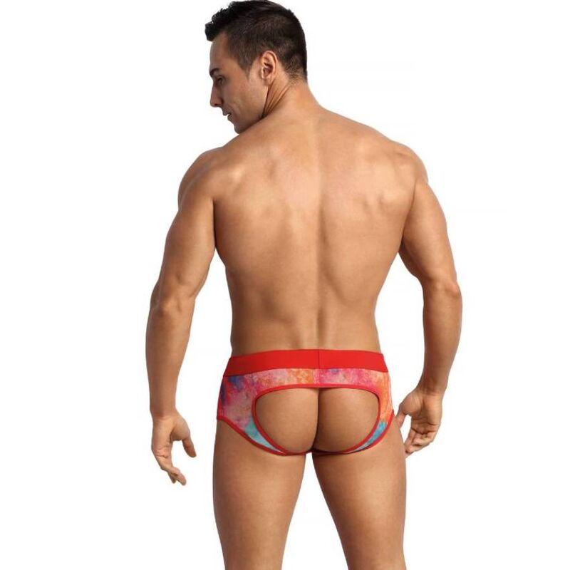 Detalhe do Jock Bikini Falcon da ANAIS MEN com estampa de banana e lycra macia.