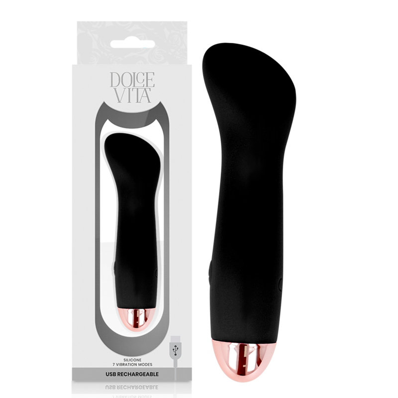 DOLCE VITA - ONE VIBRADOR RECARGABLE NEGRO DE 10 VELOCIDADES
