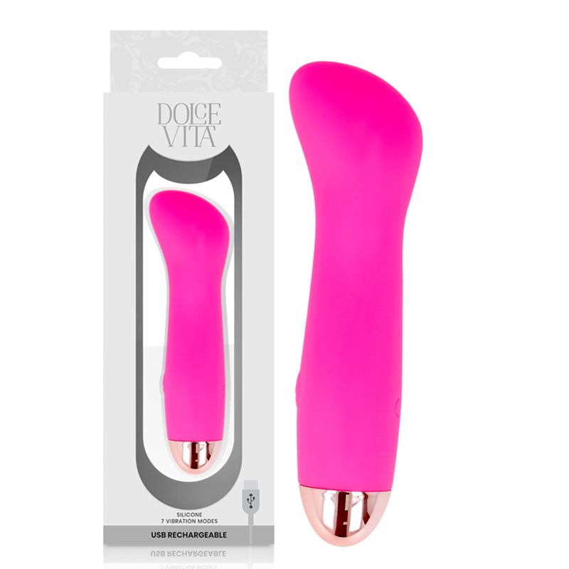 DOLCE VITA - VIBRADOR RECARGABLE ROSA 7 VELOCIDADES