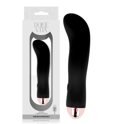 DOLCE VITA - VIBRADOR RECARGABLE, DOS VELOCIDADES NEGRO, 7 VELOCIDADES
