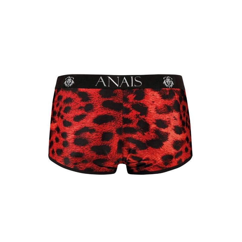 Boxer masculino Anais Men Savage S em microfibra vermelha com estampa animal.