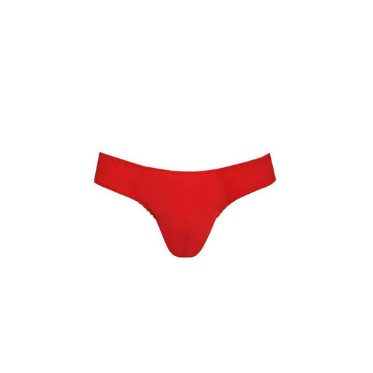 Tanga masculina ANAIS MEN Soul String XL em microfibra vermelha com detalhes pretos.