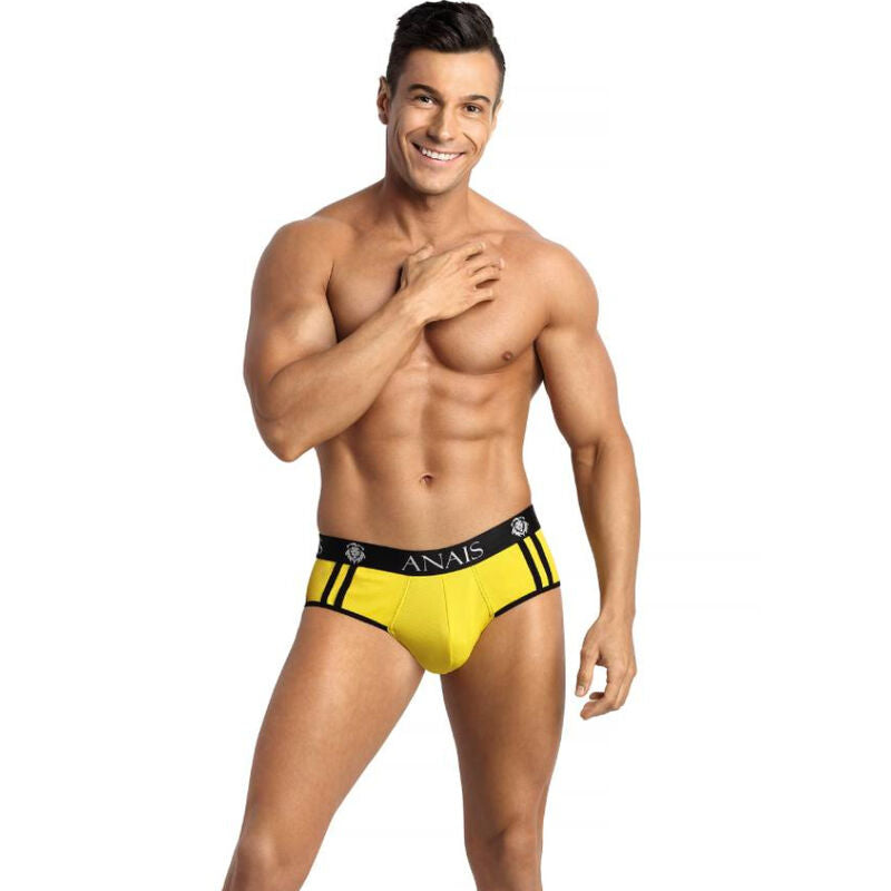 ANAIS MEN Jock Bikini Tokio XL em modal amarelo, exibindo seu design ousado e detalhes.