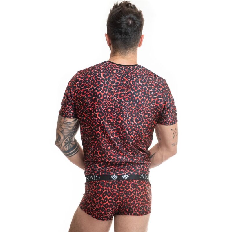 Camiseta Tribal S ANAIS MEN de microfibra vermelha com estampa animal