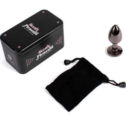Plug Anal de Gunmetal SECRETPLAY Pequeno 7cm, ideal para exploração anal.