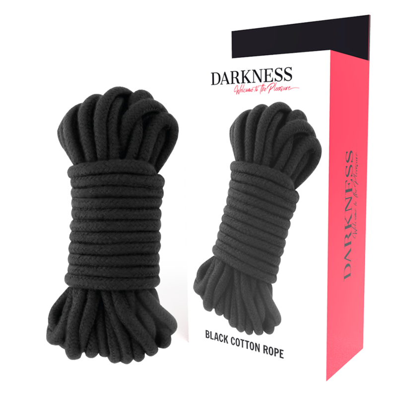 Corda Japonesa Darkness 5M Preta para práticas de bondage e shibari.