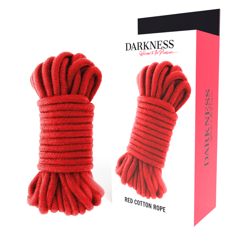 Corda Japonesa Darkness 5 metros vermelha para práticas de bondage e shibari.