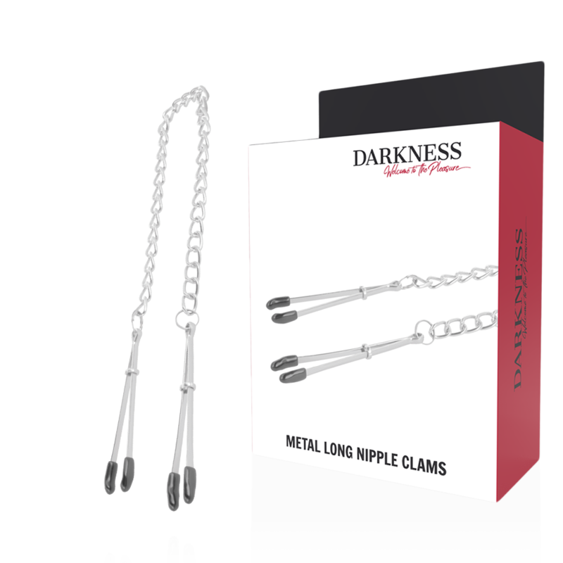 Darkness Grampos de Mamilo Ajustáveis de Metal para BDSM e estimulação.