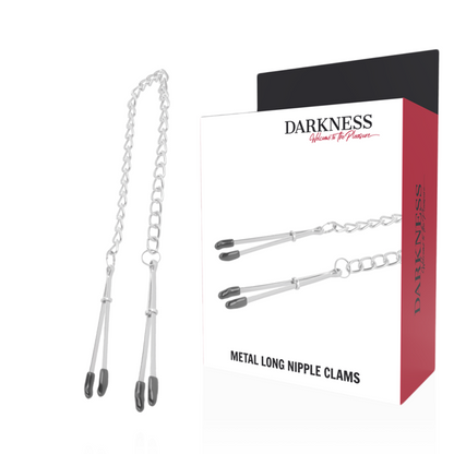 Darkness Grampos de Mamilo Ajustáveis de Metal para BDSM e estimulação.