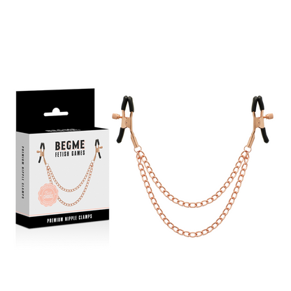 Pinças de Bico BEGME Black Edition Premium, perfeitas para estimulação BDSM, em aço inoxidável e alumínio sem níquel.