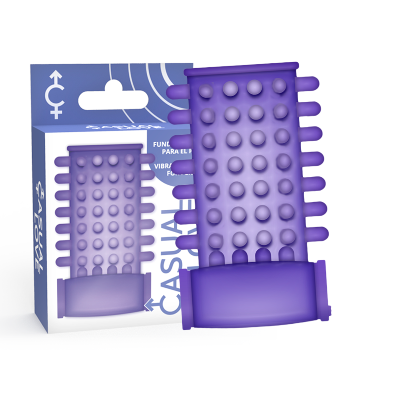 Anel vibrador para pénis Casual Love Lilás, com detalhes da textura e características vibratórias.