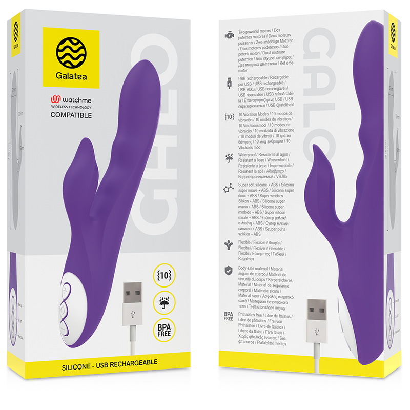 GALATEA - VIBRADOR DE PENE LILA COMPATIBLE CON LA TECNOLOGÍA INALÁMBRICA WATCHME