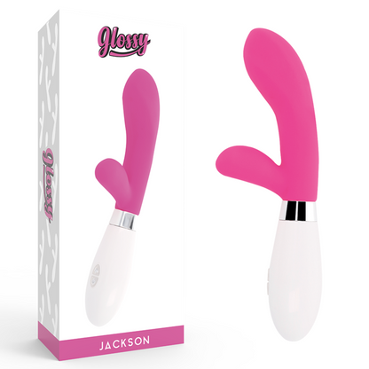 Vibrador coelho GLOSSY Jackson de silicone com 10 funções para estimulação do ponto G e clitóris.