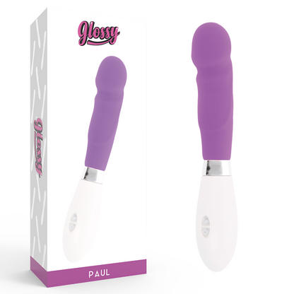 Vibrador GLOSSY Paul Realista Roxo com 10 funções para prazer feminino