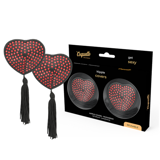 Coberturas para Mamilos Coquette Chic Desire Autoadesivas Vermelhas e Pretas
