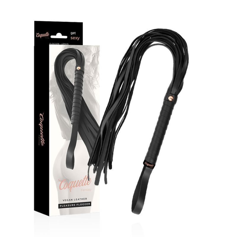 Chicote COQUETTE CHIC DESIRE FANTASY de couro vegano para BDSM e jogos eróticos